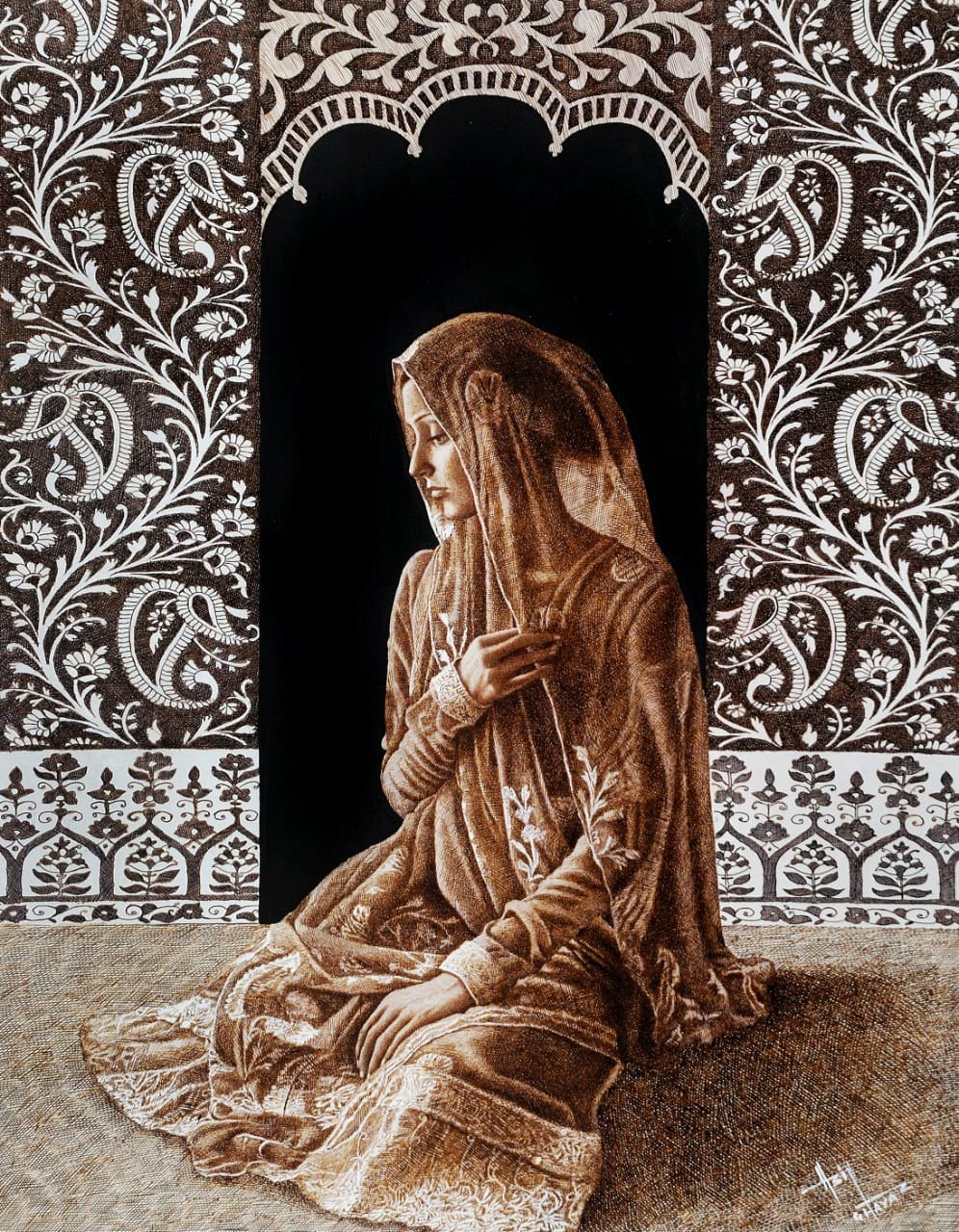 Asif Ghayaz Title: The Melody of Grace Medium: Pen & Ink on Paper Size: 22x31 inches