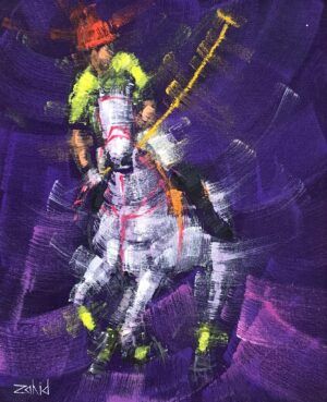 Zahid Saleem | Title: Polo Player | Medium: Acrylic On Canvas | Size: 13x16 inches