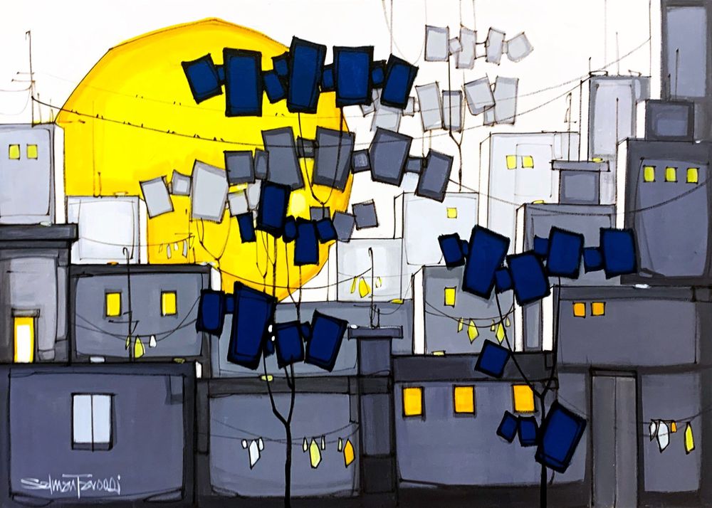 Salman Farooqi  | Title: Landscape   | Medium: Acrylic on Canvas  | Size: 30x42 inches