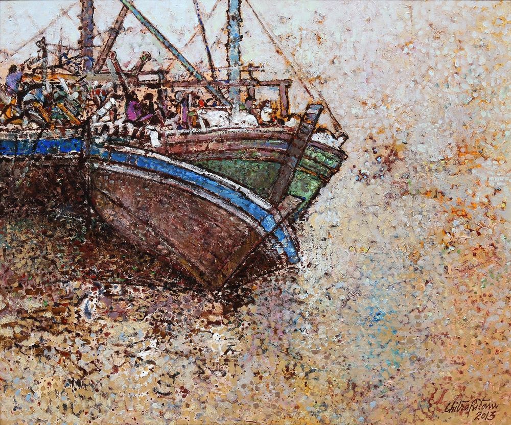 Chitra Pritam | Title: Karachi Fishri | Medium: Oil On Canvas | Size: 20 x 24 inches