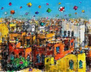Zahid Saleem | Title: Cityscape | Medium: Acrylic On Canvas | Size: 16x20 inches
