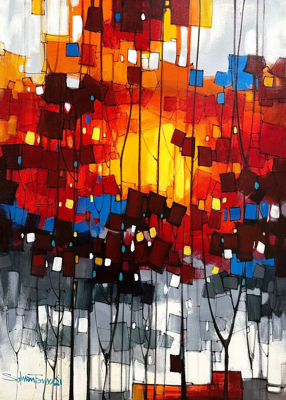 Salman Farooqi  | Title: Landscape   | Medium: Acrylic on Canvas  | Size: 30x42 inches