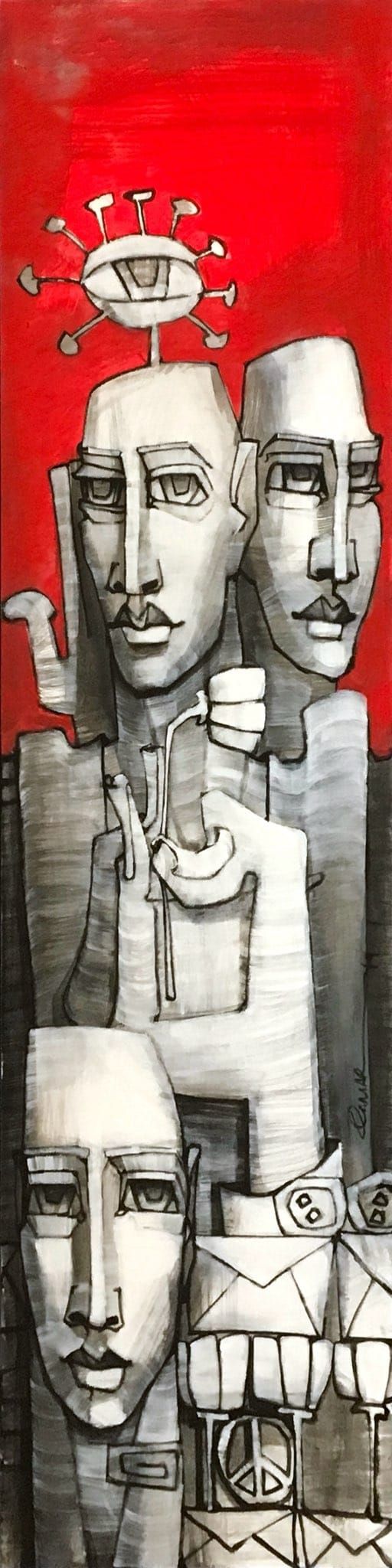 Qamar Siddiqui   | Title:   | Medium: Acrylic On Canvas  | Size:  12x48 inches