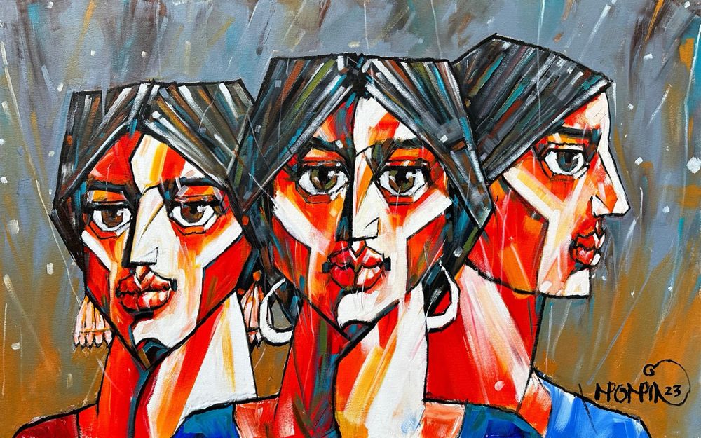 Momin Khan  | Title:    | Medium: Oil On Canvas   | Size: 30 x 48 inches