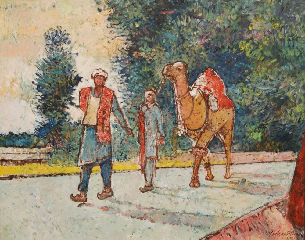 Chitra Pritam | Title: Desert Companions  | Medium:  Oil On Canvas | Size: 24 x 30 inches