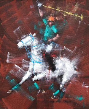 Zahid Saleem | Title: Polo Player | Medium: Acrylic On Canvas | Size: 13x16 inches