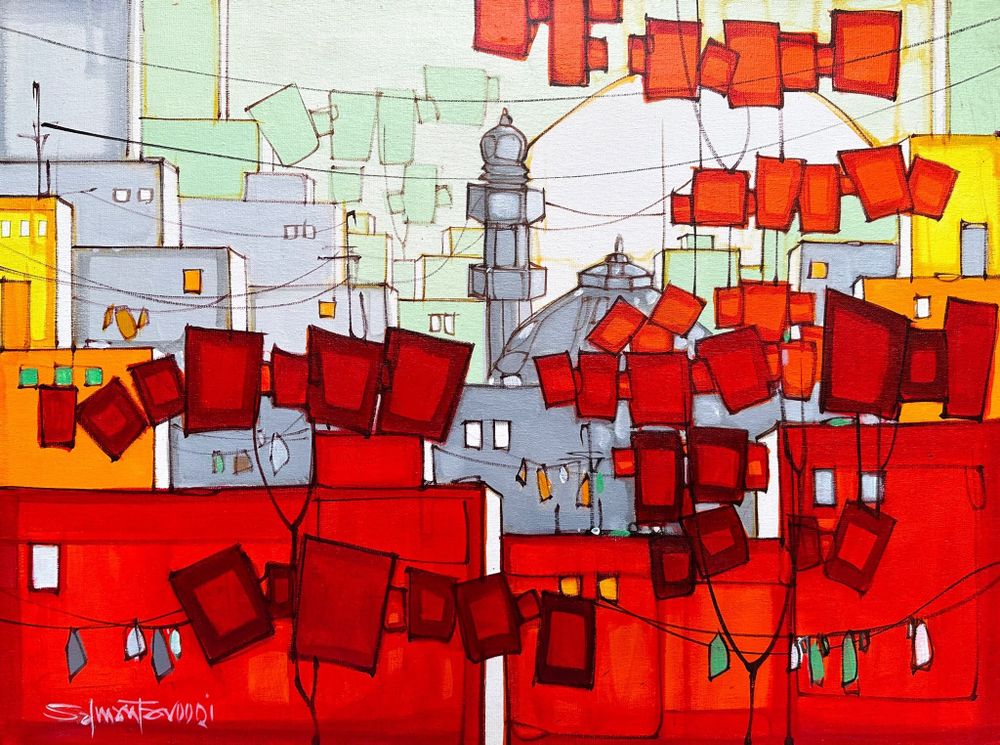 Salman Farooqi  | Title: Landscape   | Medium: Acrylic on Canvas  | Size: 18x24 inches