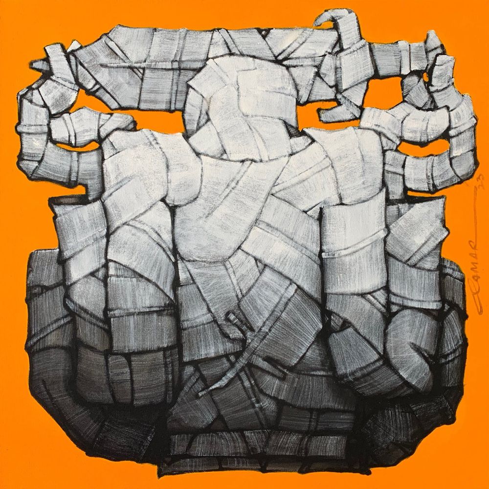 Qamar Siddiqui   | Title:   | Medium: Acrylic On Canvas   | Size: 24 x 24 inches