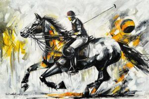 Rashid Ali | Title: Horses | Medium: Oil On Canvas | Size: 24x36 inches