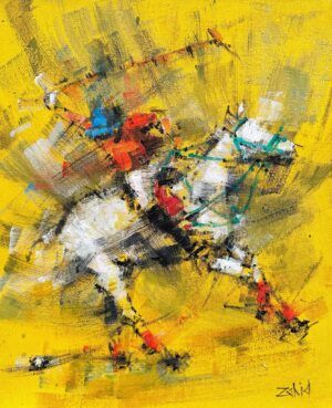 Zahid Saleem | Title: Polo Player | Medium: Acrylic On Canvas | Size: 13x16 inches