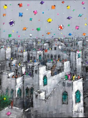 Zahid Saleem | Title: Cityscape  | Medium: Acrylic On Canvas | Size: 18x24 inches