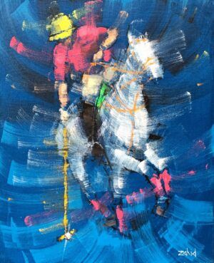 Zahid Saleem | Title: Polo Player | Medium: Acrylic On Canvas | Size: 13x16 inches