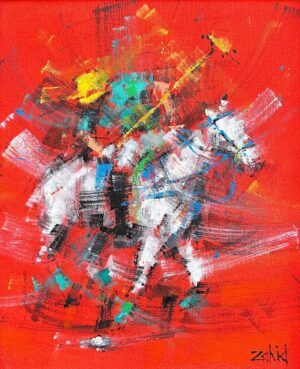 Zahid Saleem | Title: Polo Player | Medium: Acrylic On Canvas | Size: 13x16 inches