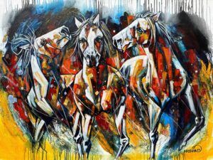 Momin Khan  | Title:    | Medium: Oil On Canvas   | Size: 36 x 48 inches