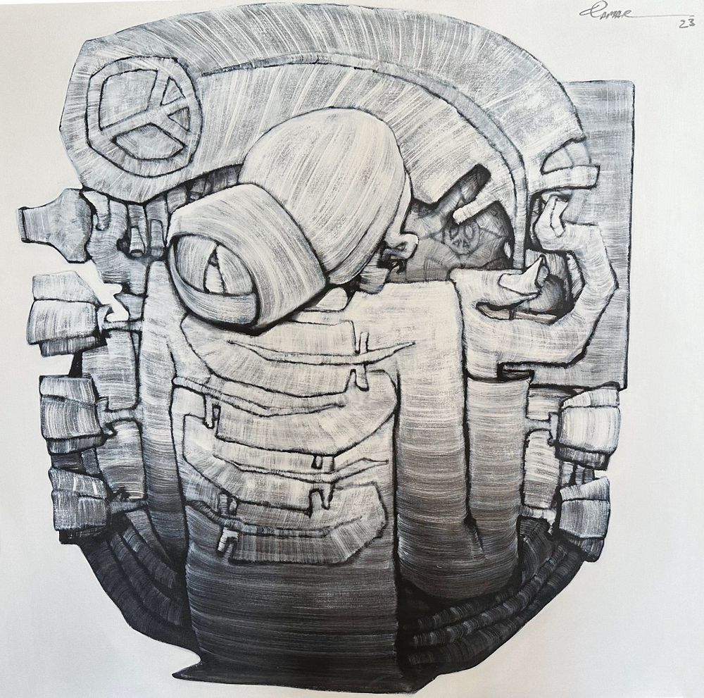 Qamar Siddiqui   | Title:   | Medium: Acrylic On Canvas   | Size: 48 x 48 inches