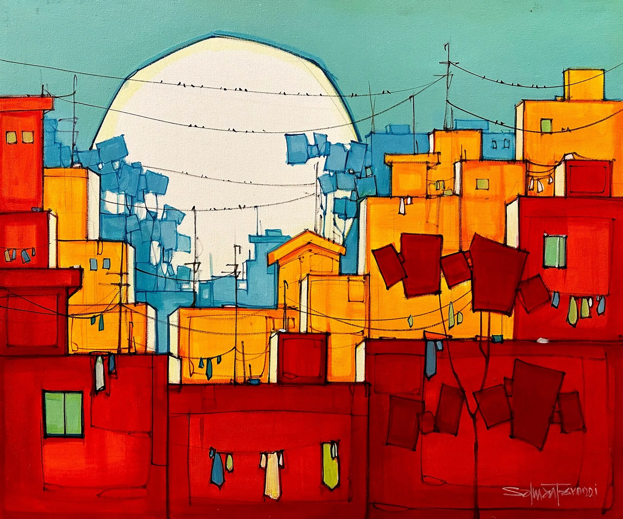 Salman Farooqi  | Title: Landscape   | Medium: Acrylic on Canvas  | Size: 30x42 inches
