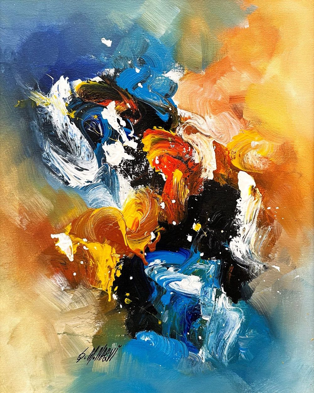 S. M. Naqvi  | Title: Abstract  | Medium: Acrylic on Canvas  | Size: 16x20 inches