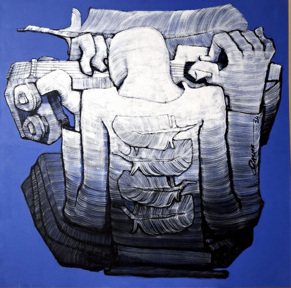Qamar Siddiqui   | Title:   | Medium: Acrylic On Canvas   | Size: 48 x 48 inches