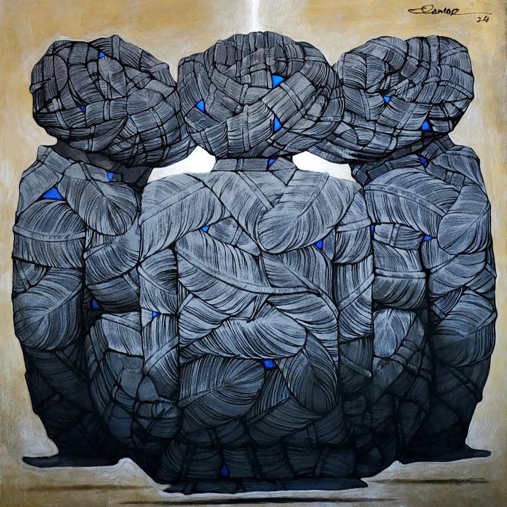 Qamar Siddiqui   | Title:   | Medium: Acrylic On Canvas   | Size: 48 x 48 inches