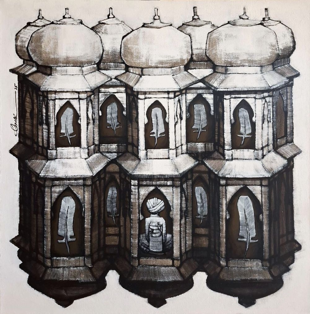 Qamar Siddiqui   | Title:   | Medium: Acrylic On Canvas   | Size: 36 x 36 inches