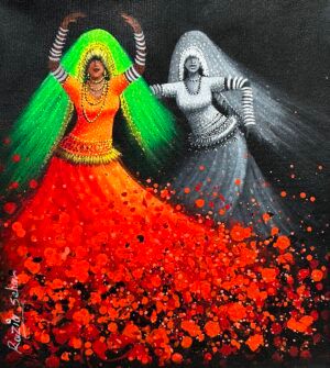 Razia Sehar | Title: Celebrating| Medium: Oil On Canvas | Size: 14x16 inches