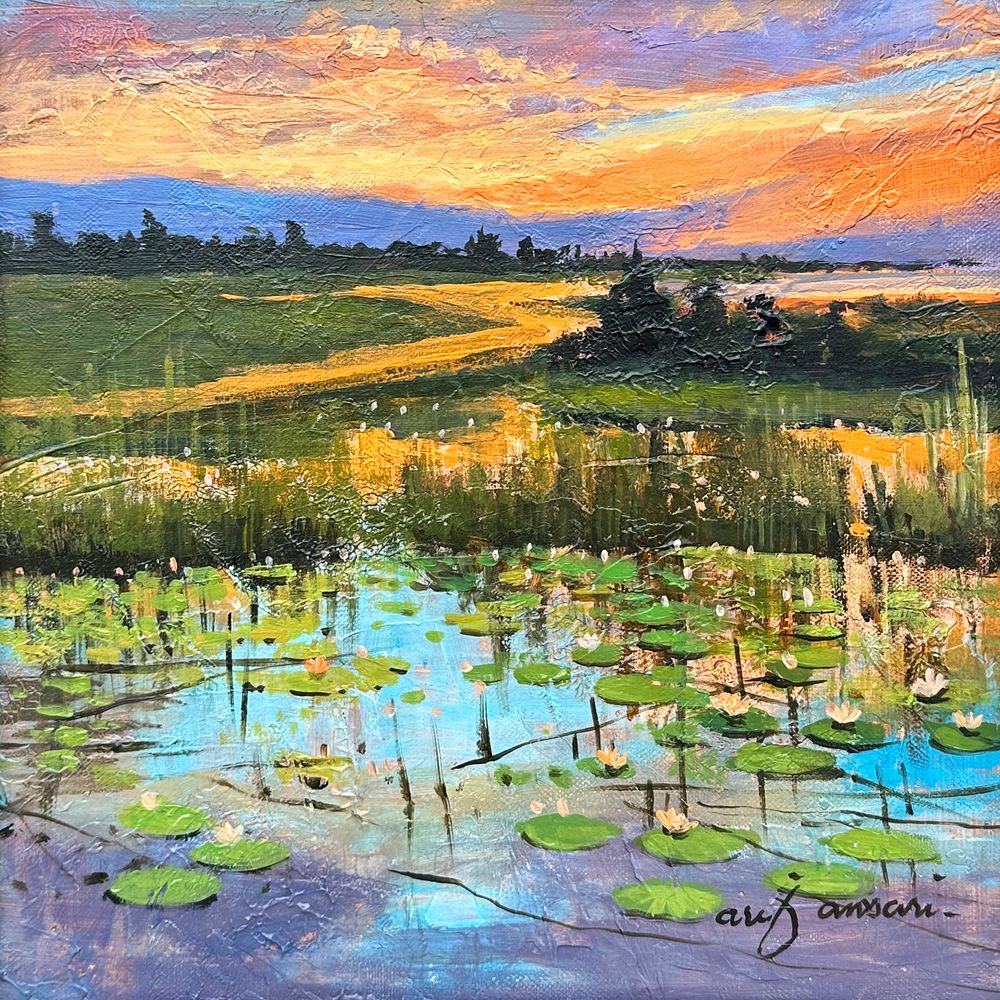 Arif Ansari | Title: Echoes of the North | Medium: Acrylic on Canvas | Size: 12 x 12 inches