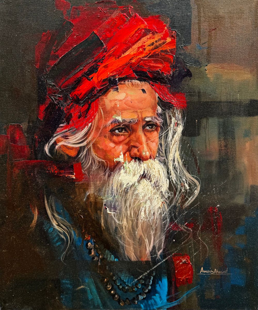 Awais Ahmed | Title: The Mystic Gaze | Medium: Oil On Canvas | Size: 20 x 24 inches