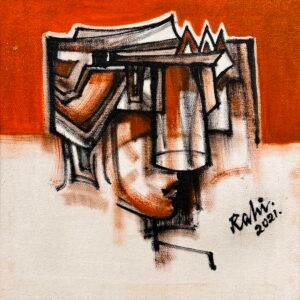 Mansoor Rahi | Title: Cubist | Medium: Oil on Canvas | Size: 12x12 inches